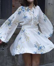 Linen Mini Dress Hvit