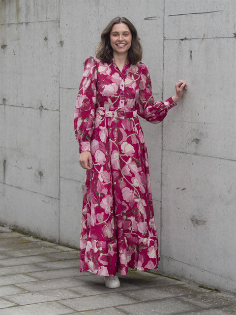 Viscose Belt Dress Rosa
