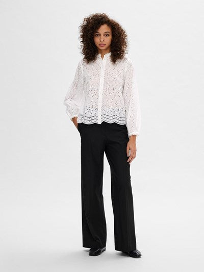 Tatiana L/S Embr Shirt Hvit