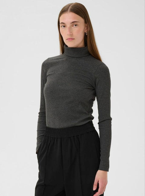 Dagna rollneck melange Mørkegrå