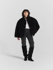 Mia Faux  Fur Jacket Sort