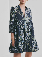 Cotton Slub Tunic Dress Blå