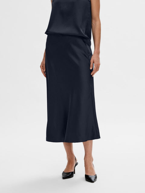 Lena Midi Skirt Blå