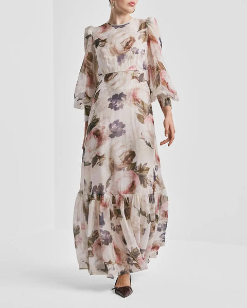 Organza Maxi dress Beige