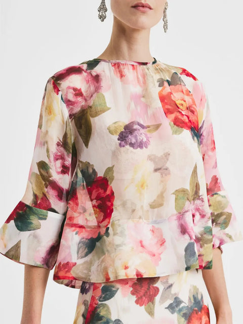 Organza Top Blomstrete