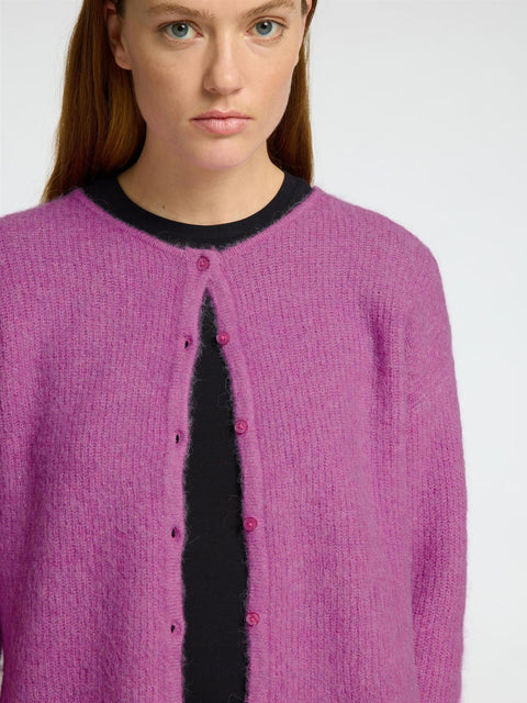 Sia Ras o-neck Cardigan Rosa