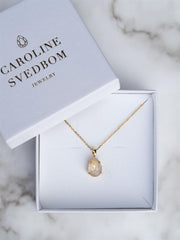 Mini drop necklace Gold Cream