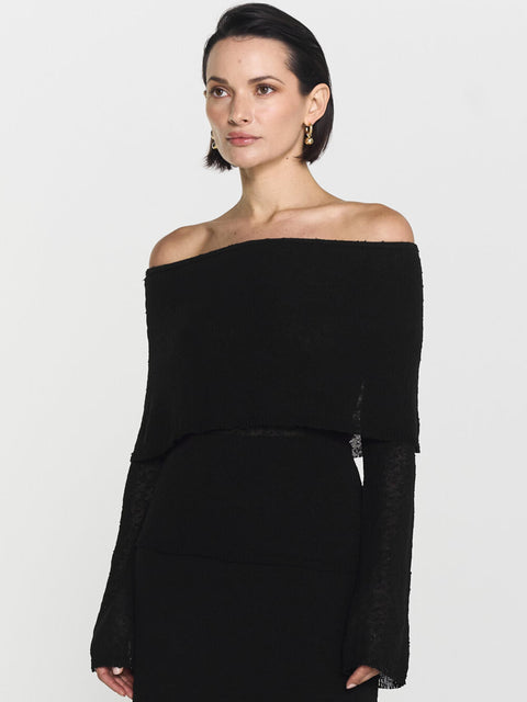 Lovina Bouclè Sweater Sort