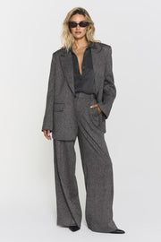 Minka Belted blazer Sort/Hvit