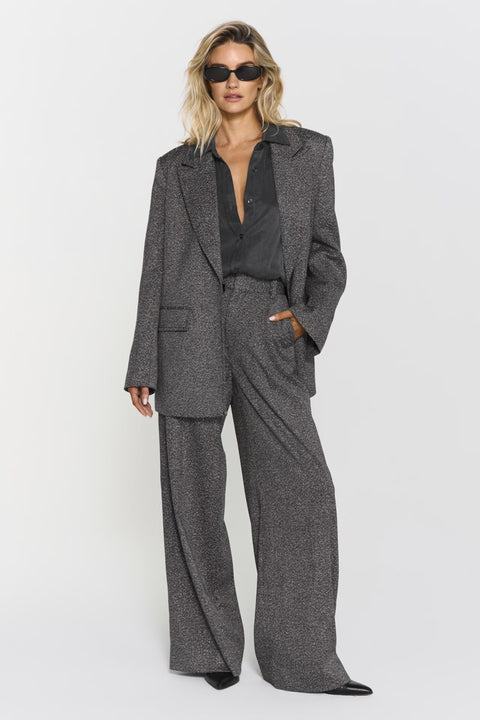 Minka Belted blazer Sort/Hvit