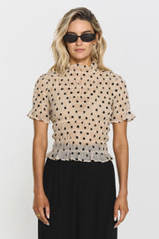 Myra Smocked Top Prikker