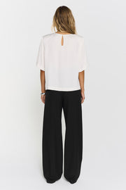 Leonie satin Tee Offwhite