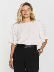 Leonie satin Tee Offwhite
