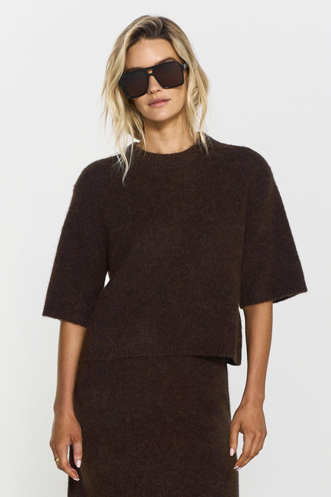 Madina Short Sleeve Knit Brun