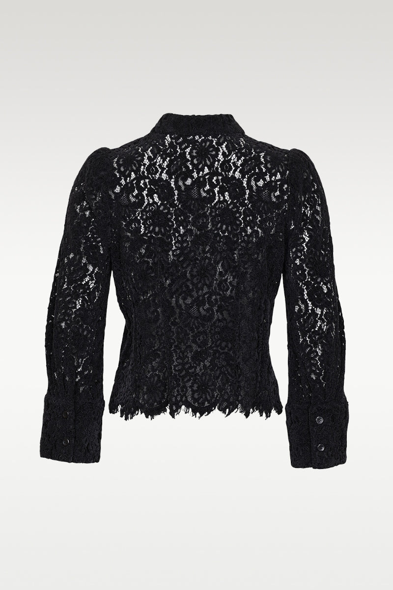 Lace velvet shirt Sort