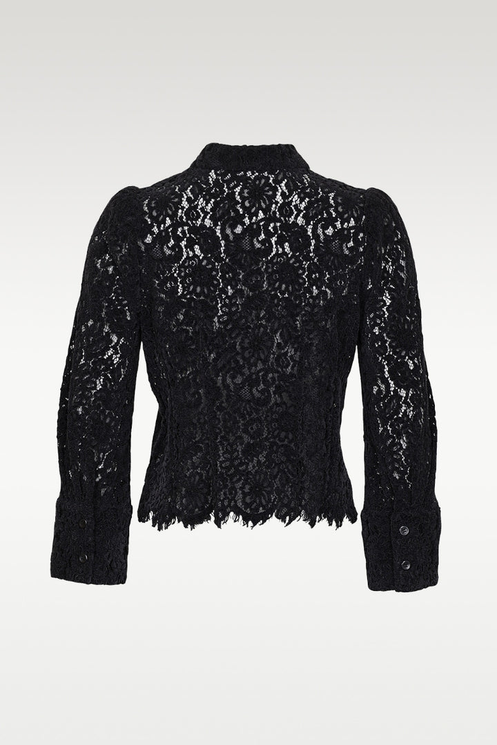 Lace velvet shirt Sort