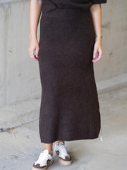 Israa Knitted Skirt Brun