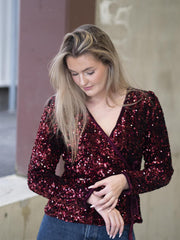 Elle wrap Top Burgunder