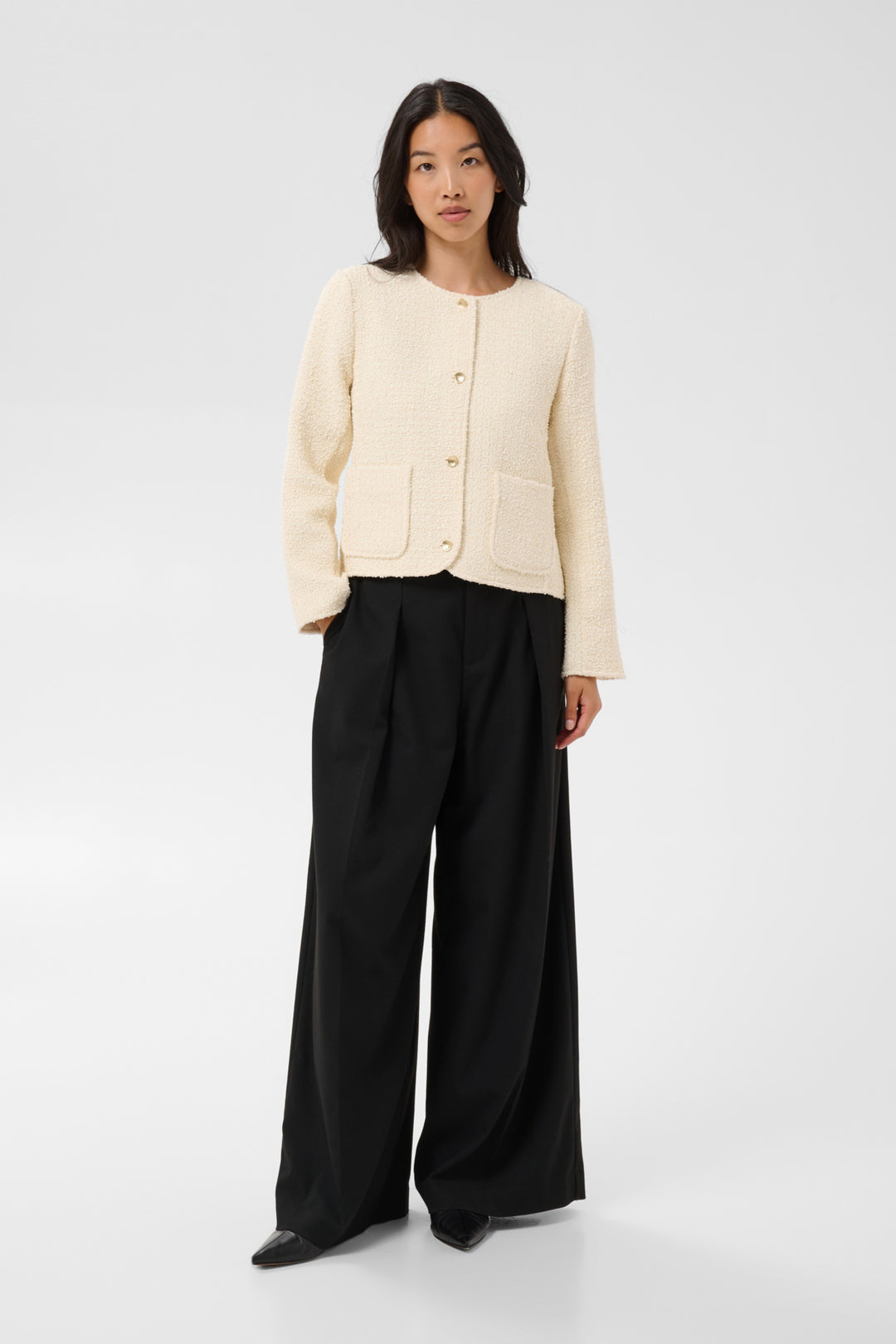 Damini boxy blazer Kremfarget