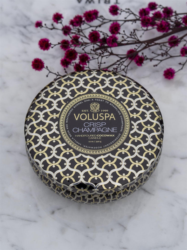 3-Wick Tin Crisp Champagne Sort