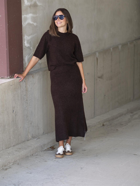 Israa Knitted Skirt Brun