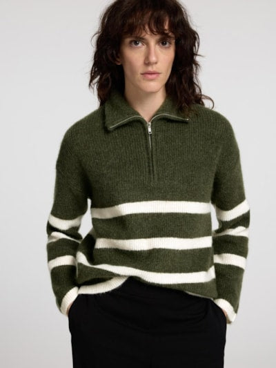Maline LS Half Zip Grønn