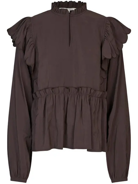 Terra Frill Blouse Brun