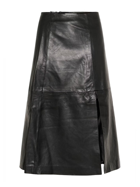 BrodiaIW Leather skirt Sort