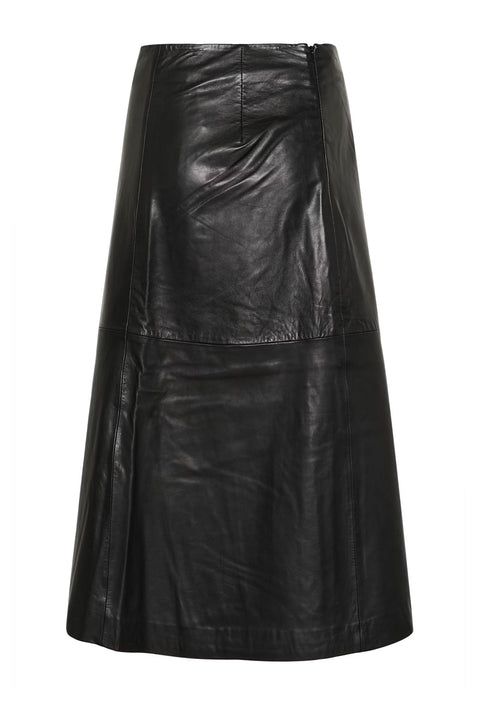 BrodiaIW Leather skirt Sort