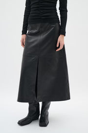 BrodiaIW Leather skirt Sort