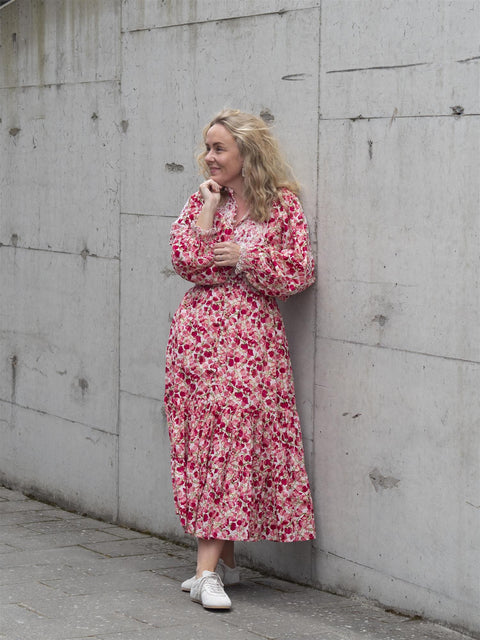 Cotton Slub Midi Dress Multi