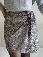 Dawa Sequin Skirt Sølv