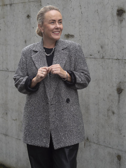 YashalW Blazer Coat Hvit/Sort
