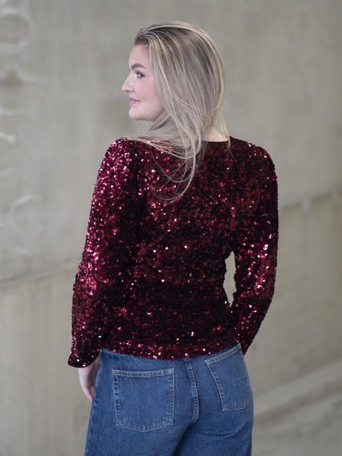 Elle wrap Top Burgunder