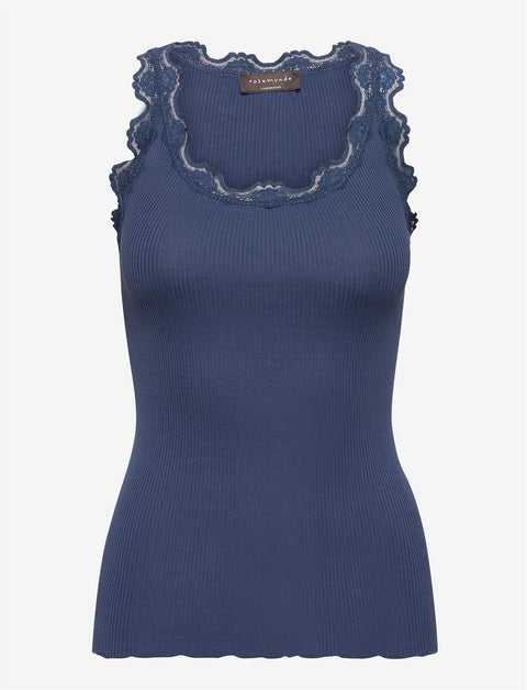 Babette Silk SL U-Neck Blå