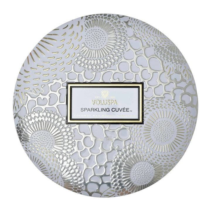 3 Wick Tin candle Sparkling cuvee Hvit
