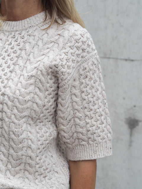 Nelly 2/4 knit o-neck Beige