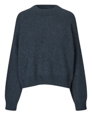 Brook Knit Drop Shoulder Blå