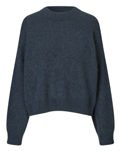 Brook Knit Drop Shoulder Blå