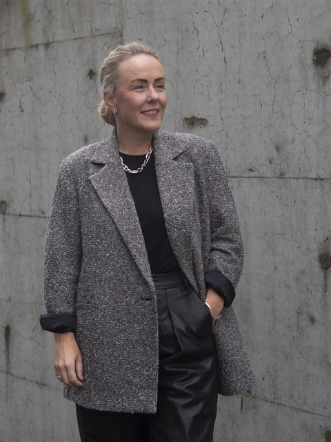 YashalW Blazer Coat Hvit/Sort