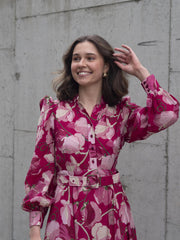 Viscose Belt Dress Rosa