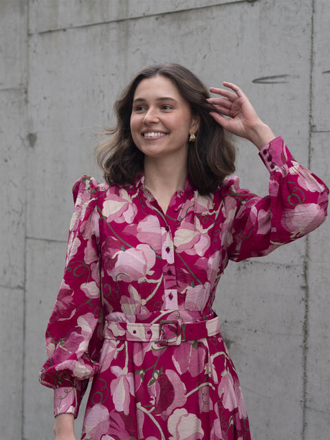 Viscose Belt Dress Rosa