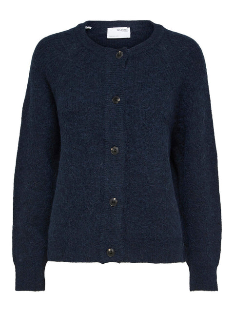 Lulu LS Knit Short Cardigan Mørkeblå