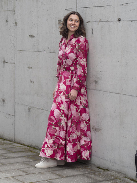 Viscose Belt Dress Rosa