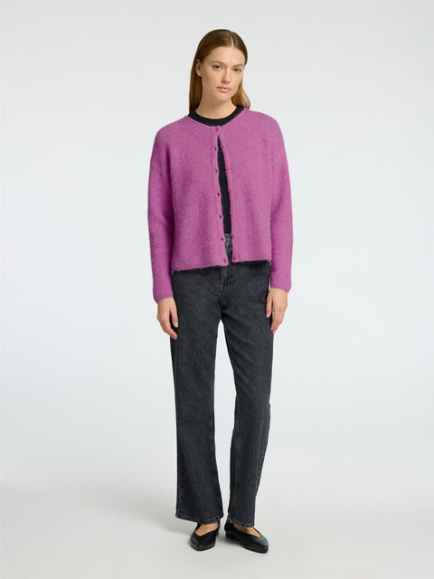 Sia Ras o-neck Cardigan Rosa