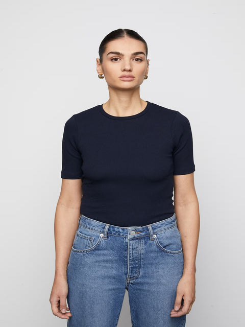 Pippa Rib Tee Marine