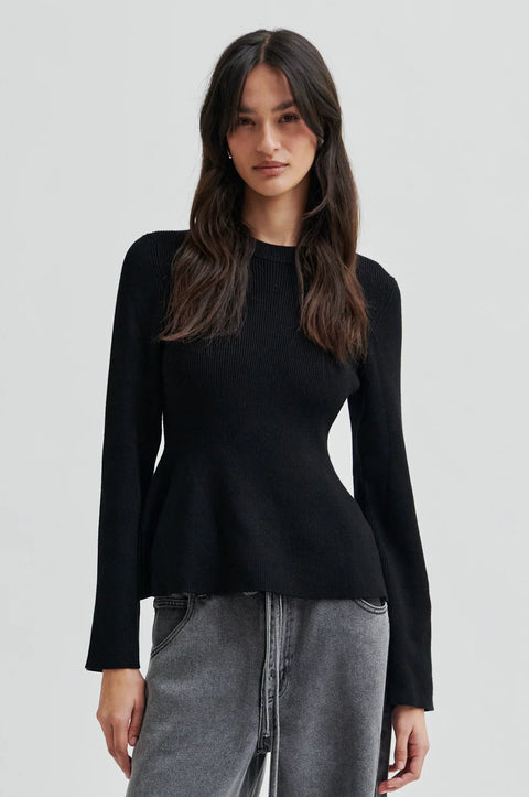 Stinna Knit Peplum Sort