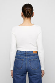 Petronella Rib Boatneck Off-White