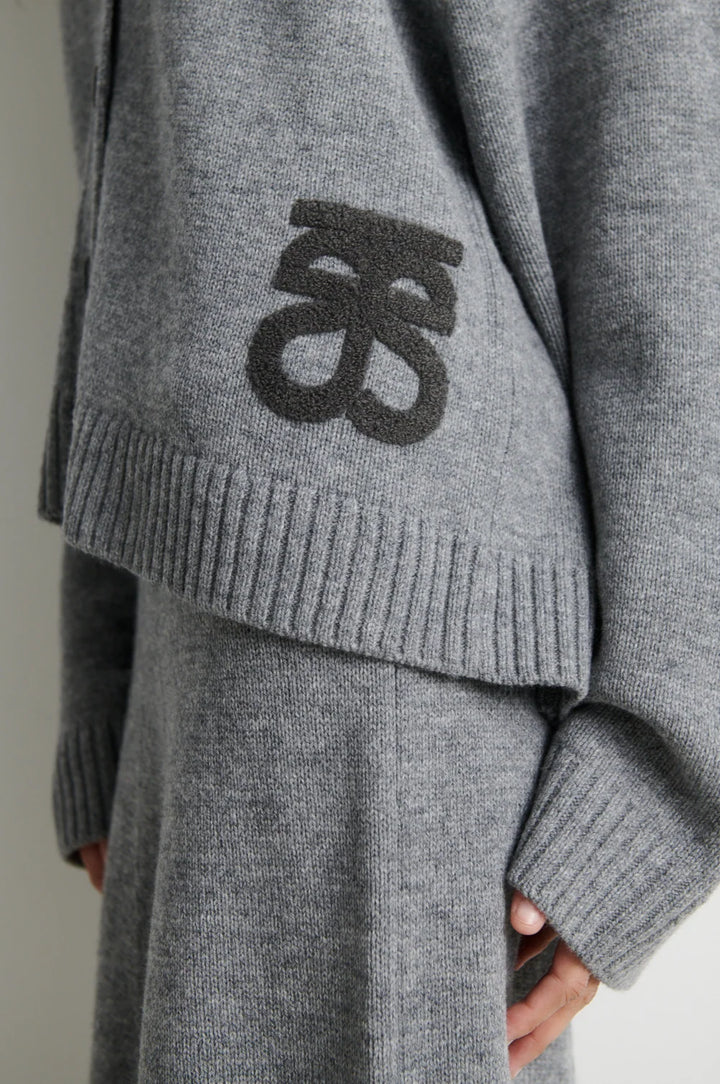 Alpha Knit Cardigan Gråblå