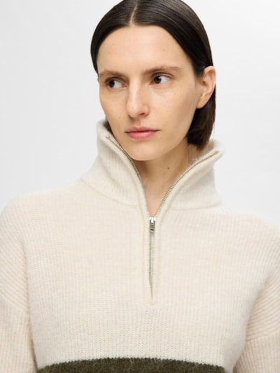 Maline LS Half Zip Beige
